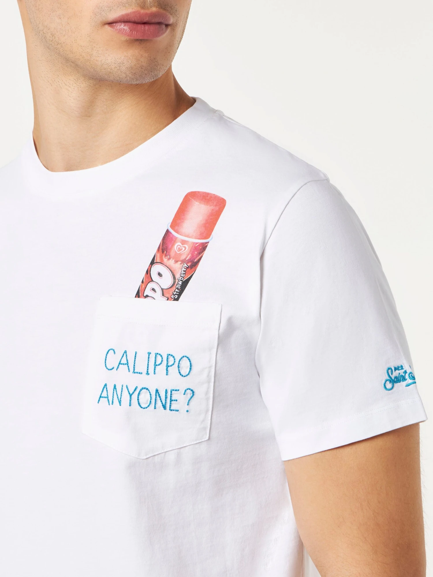 MC2 Saint Barth Cotton T-shirt With Calippo Anyone? Embroidery| Algida® Special Edition 3 MC2 Saint Barth Cotton T-shirt With Calippo Anyone? Embroidery| Algida® Special Edition