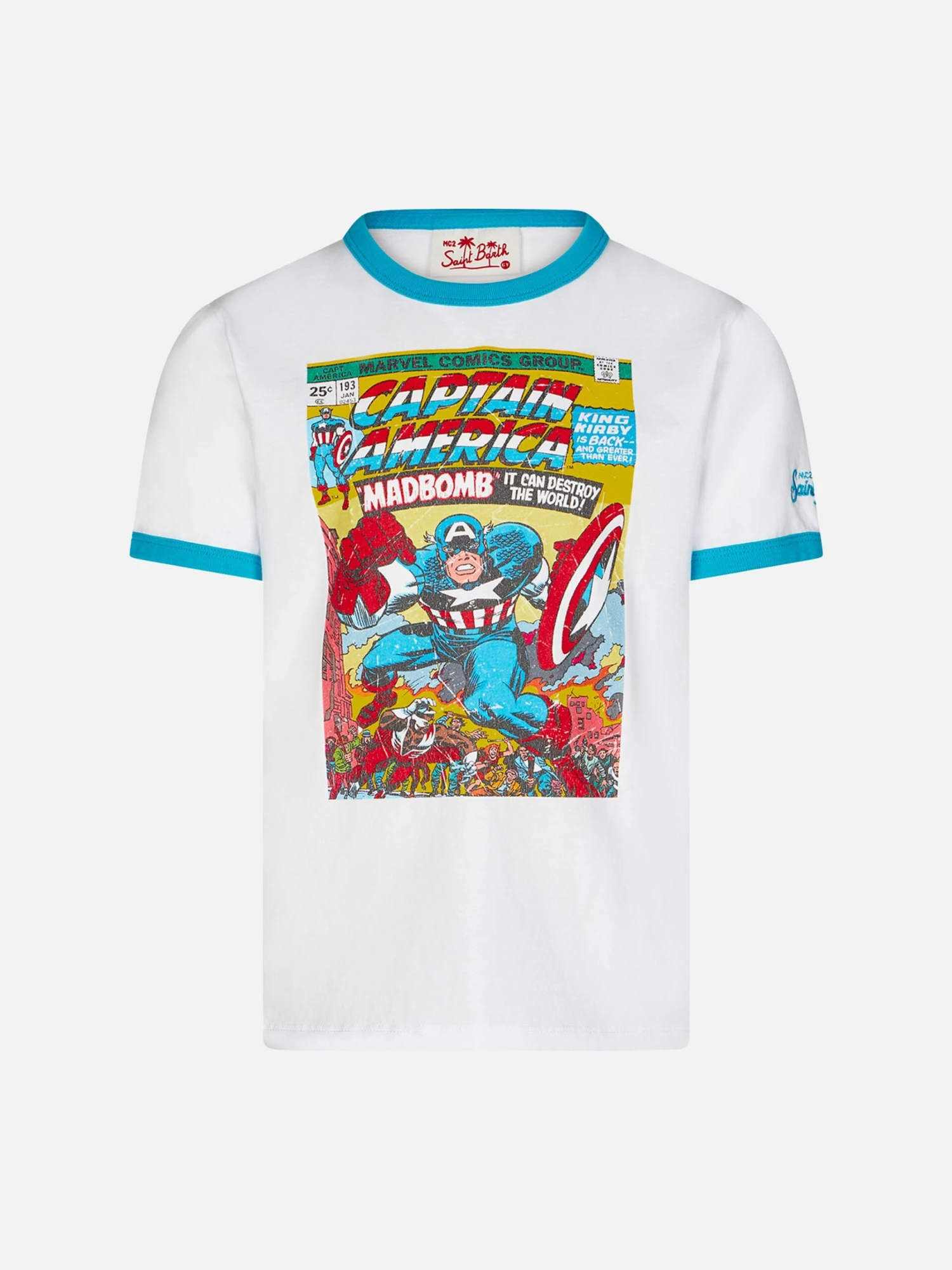 MC2 Saint Barth Kid White Cotton T-shirt With Captain America Print | MARVEL SPECIAL EDITION 3 MC2 Saint Barth Kid White Cotton T-shirt With Captain America Print | MARVEL SPECIAL EDITION
