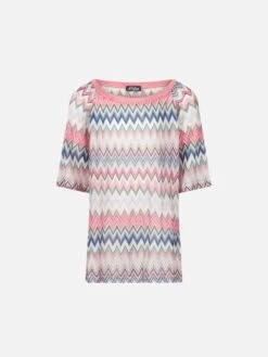 Pink Chevron Pattern Girl Knit Dress