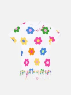 MC2 Saint Barth Girl Cotton Dress With Fringes