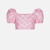 MC2 Saint Barth Girl Crop Top With Daisy Embroidery -MC2 Saint Barth Shop crop top daisy embroidery girl 1copia