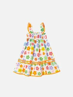 MC2 Saint Barth Girl Dress With Multicolor Flowers