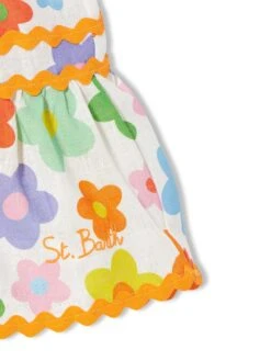 MC2 Saint Barth Girl Dress With Multicolor Flowers -MC2 Saint Barth Shop daisy girl cotton dress 3copia