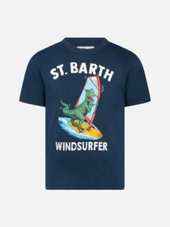 MC2 Saint Barth Boy Cotton T-shirt With Dinosaur Print