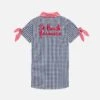 Girl Gingham Dress With St. Barth Princess Embroidery -MC2 Saint Barth Shop dress girl embroidery gingham 1 1