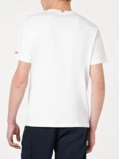 MC2 Saint Barth Man Cotton T-shirt With Aperol Spritz Front Embroidery | APEROL SPECIAL EDITION -MC2 Saint Barth Shop embroidery aperol spritz tshirt 3