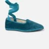 MC2 Saint Barth Woman Velvet Slipper Loafers | MY CHALOM SPECIAL EDITION -MC2 Saint Barth Shop friulane slippers teal corduroy woman 4