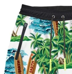 Hawaiian Print Boy Swim Shorts Surf Style -MC2 Saint Barth Shop front 7