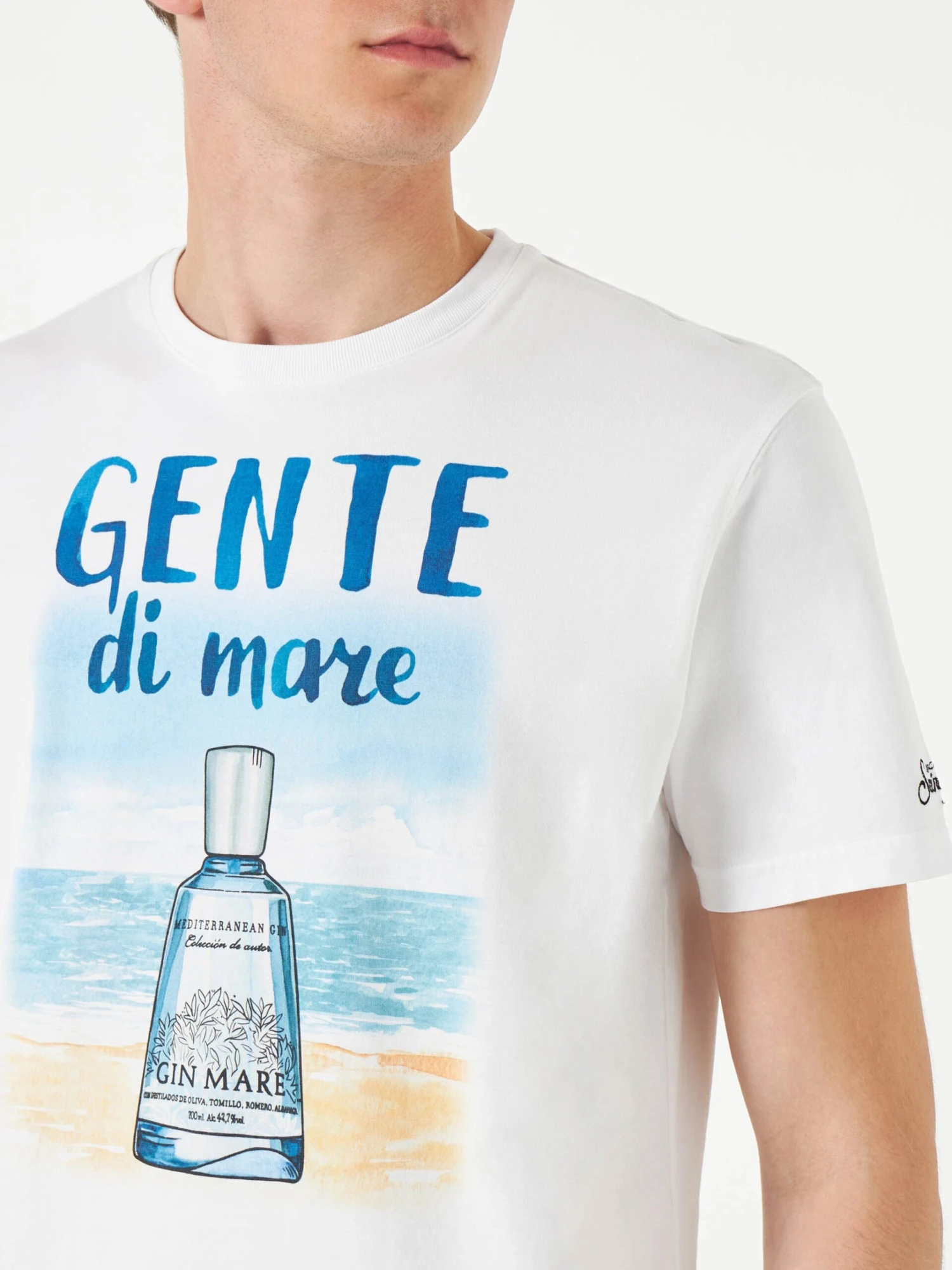 MC2 Saint Barth Man Cotton T-shirt With Gente Di Mare Print | GIN MARE SPECIAL EDITION 4 MC2 Saint Barth Man Cotton T-shirt With Gente Di Mare Print | GIN MARE SPECIAL EDITION - Image 2