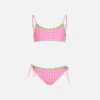 MC2 Saint Barth Girl Bralette Bikini With White And Fuchsia Vichy Pattern 1 MC2 Saint Barth Girl Bralette Bikini With White And Fuchsia Vichy Pattern -MC2 Saint Barth Shop gingham bralette bikini girl 1