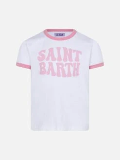 MC2 Saint Barth Girl Cotton T-shirt With St. Barth Groovy Print