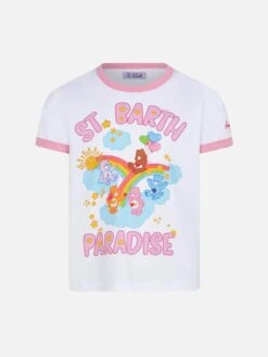MC2 Saint Barth Girl Cotton T-shirt With St. Barth Paradise Print