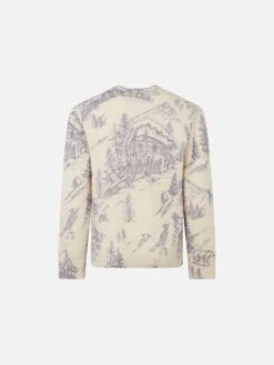 MC2 Saint Barth Girl Crewnecktoile De Jouy Sweater With La Montagne Embroidery -MC2 Saint Barth Shop girl crewneck sweater with mountains print3