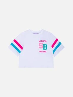 MC2 Saint Barth Girl Cotton Cropped T-shirt