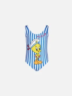 MC2 Saint Barth Girl One Piece Swimsuit With Tweety Print | WARNER BROS SPECIAL EDITION