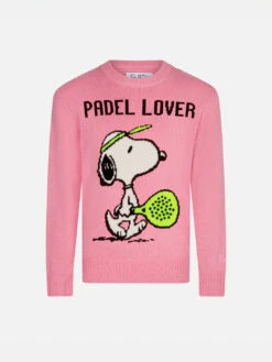 MC2 Saint Barth Girl Crewneck Sweater With Snoopy Padel Print | SNOOPY PEANUTS™ SPECIAL EDITION