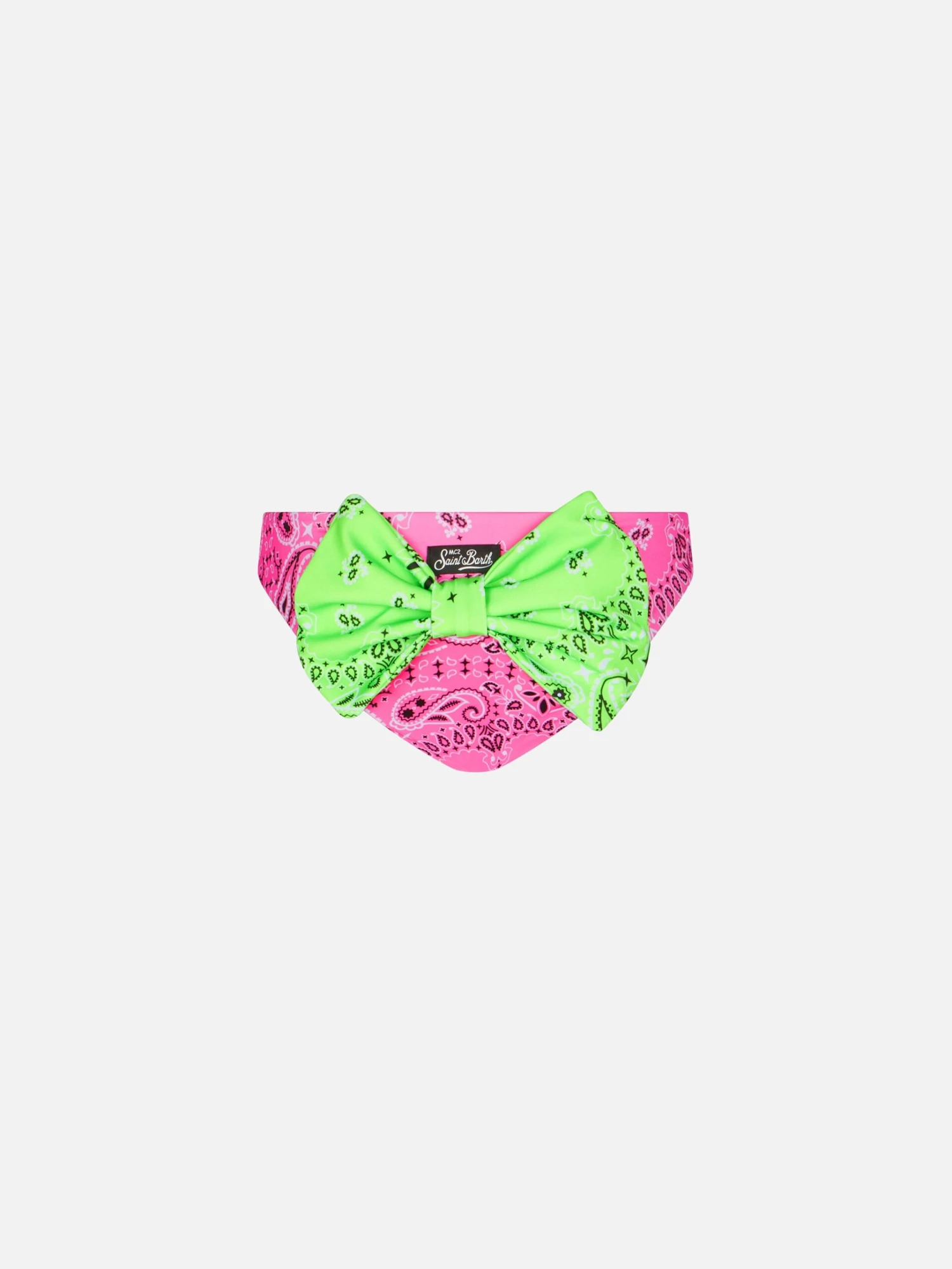 MC2 Saint Barth Girl Swim Briefs With Pink Bandanna Print 3 MC2 Saint Barth Girl Swim Briefs With Pink Bandanna Print