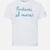 MC2 Saint Barth Girl T-shirt With Portami Al Mare! Lettering -MC2 Saint Barth Shop girl t shirt with portami al mare lettering