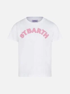 MC2 Saint Barth Girl T-shirt With St. Barth Patch Pink Logo