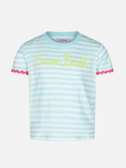 MC2 Saint Barth Girl Striped T-shirt With Saint Barth Embroidery