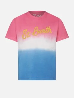MC2 Saint Barth Girl Tie Dye T-shirt With St. Barth Lettering
