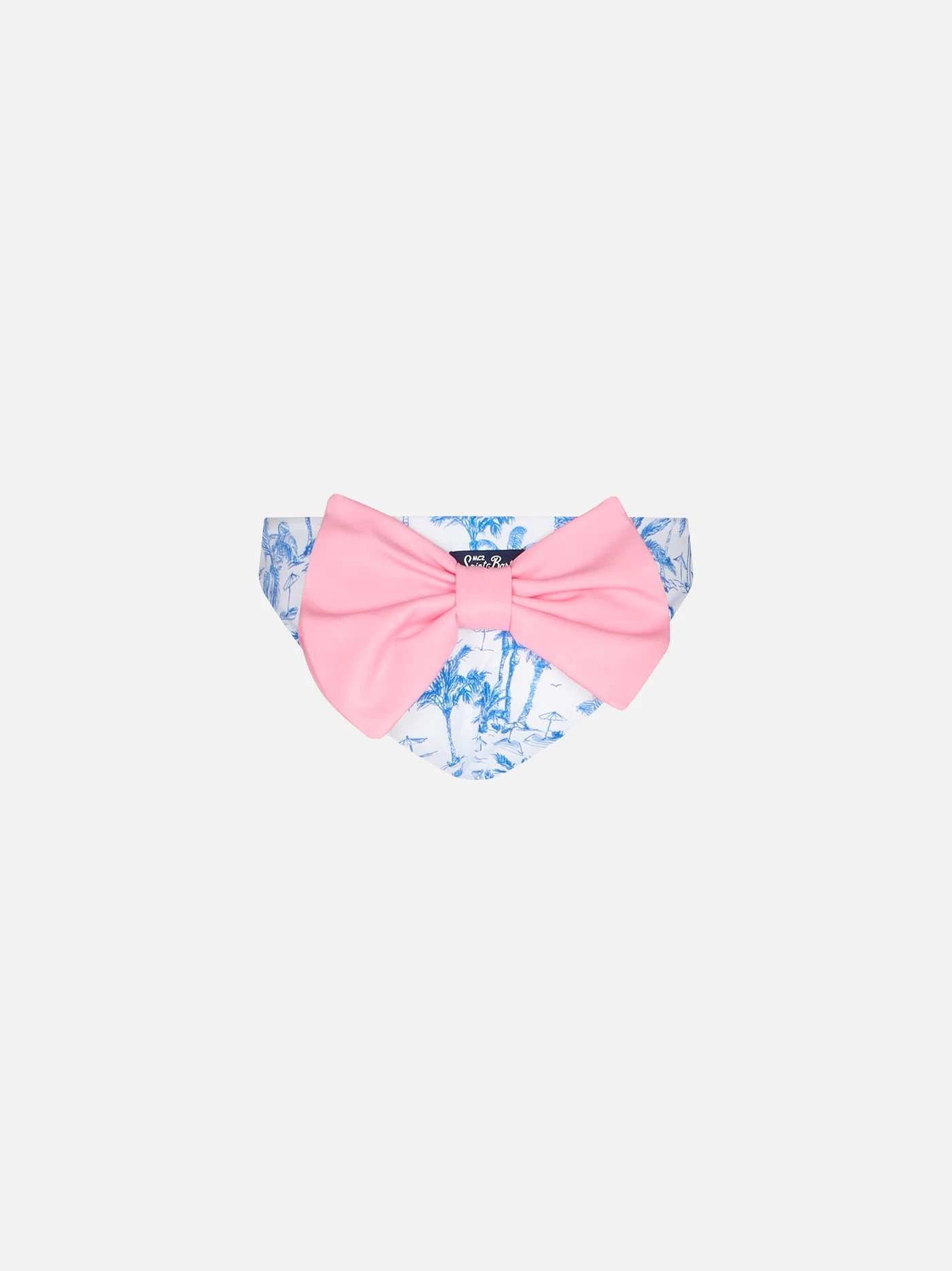 MC2 Saint Barth Girl Swim Briefs With Toile De Jouy Print And Bow 3 MC2 Saint Barth Girl Swim Briefs With Toile De Jouy Print And Bow