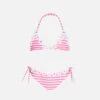 MC2 Saint Barth Girl Triangle Bikini With Fluo Pink Striped 2 MC2 Saint Barth Girl Triangle Bikini With Fluo Pink Striped -MC2 Saint Barth Shop girl triangle bikini daisy patch 1 1