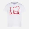 Girl T-shirt With I Love St. Barth Embroidery