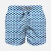 Boy Light Fabric Swim Shorts Wth Fish Print