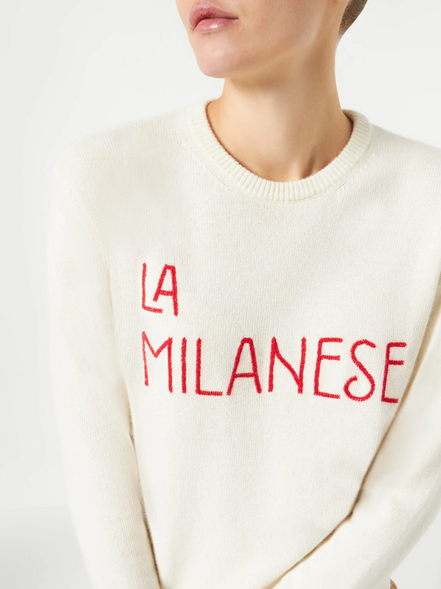 Woman Sweater With La Milanese Embroidery | Michela Proietti Co-Lab 4 Woman Sweater With La Milanese Embroidery | Michela Proietti Co-Lab - Image 2