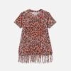 MC2 Saint Barth Girl Leopard Cotton Dress With Fringes