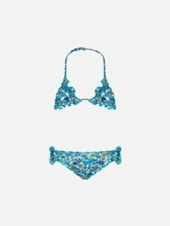 MC2 Saint Barth Girl Triangle Bikini With Mushroom Print | Made With Liberty Fabric