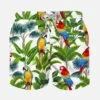 Boy Swim Shorts With Parrots Print -MC2 Saint Barth Shop maca01 jean bimbo2