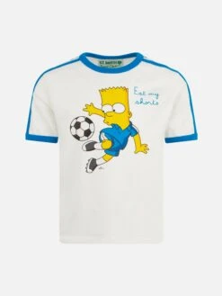 MC2 Saint Barth Boy Heavy Cotton T-shirt With Bart Soccer Print | THE SIMPSONS SPECIAL EDITION
