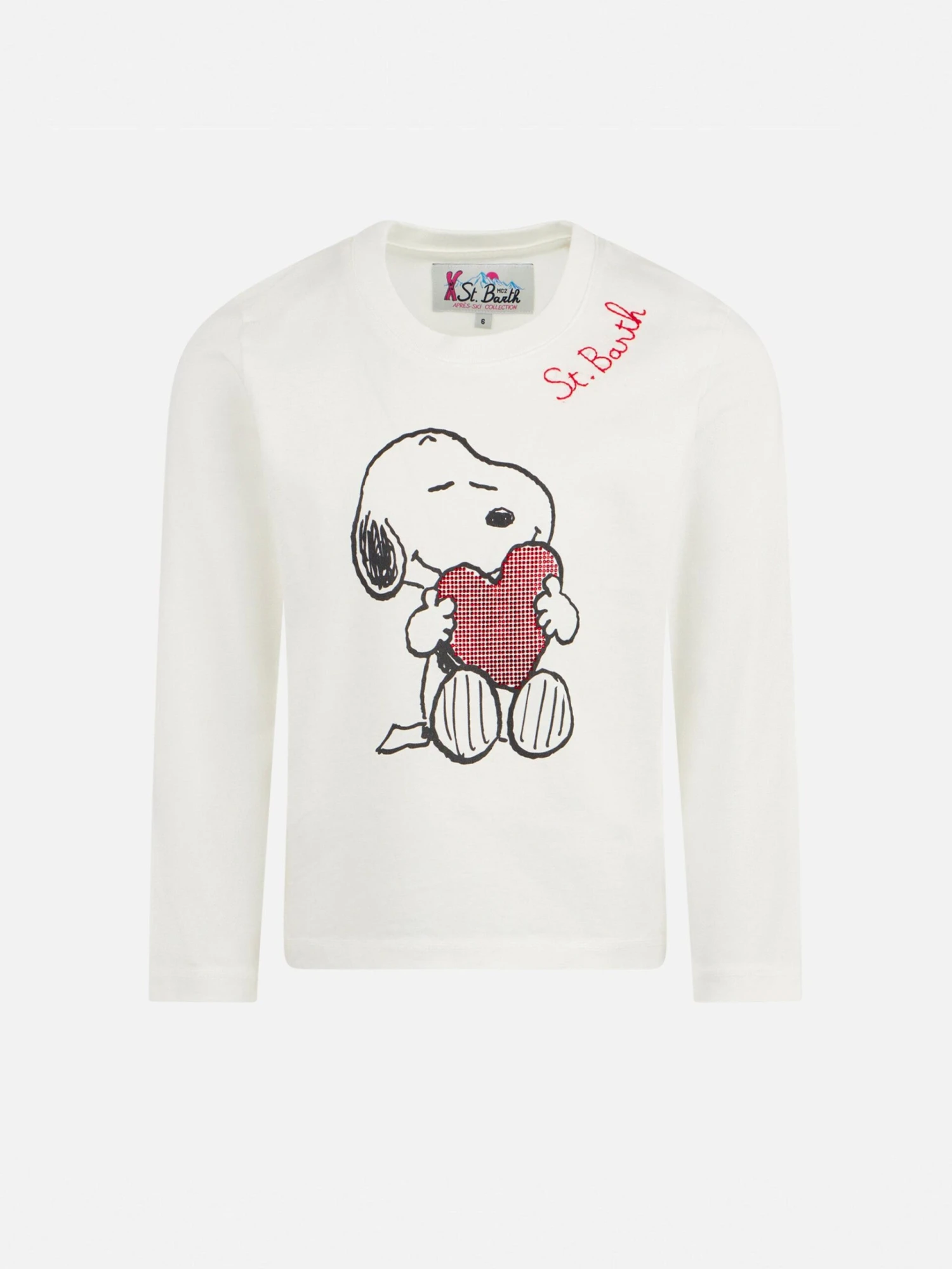 MC2 Saint Barth Girl Heavy Cotton T-shirt With Snoopy Rhinestones Print | SNOOPY PEANUTS™ SPECIAL EDITION 3 MC2 Saint Barth Girl Heavy Cotton T-shirt With Snoopy Rhinestones Print | SNOOPY PEANUTS™ SPECIAL EDITION