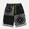 Bandanna Print Boy Swim Shorts Surf Style -MC2 Saint Barth Shop malibu long swimshort surf boy bandana black 1