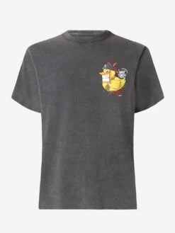 MC2 Saint Barth Man Cotton T-shirt With Captain Duck Front And Back Print | CRYPTO PUPPETS® SPECIAL EDITION -MC2 Saint Barth Shop man black tshirt crypto 1 1
