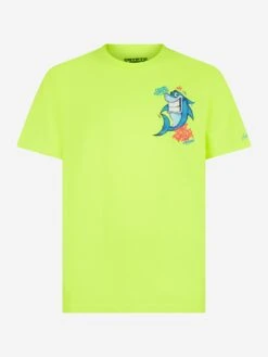 MC2 Saint Barth Man T-shirt With Shark Print | CRYPTO PUPPETS® SPECIAL EDITION -MC2 Saint Barth Shop man fluo tshirt collaboration 1 1