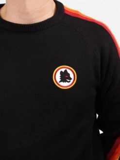 MC2 Saint Barth Man Crewneck Sweater With Roma Patch | AS ROMA SPECIAL EDITION