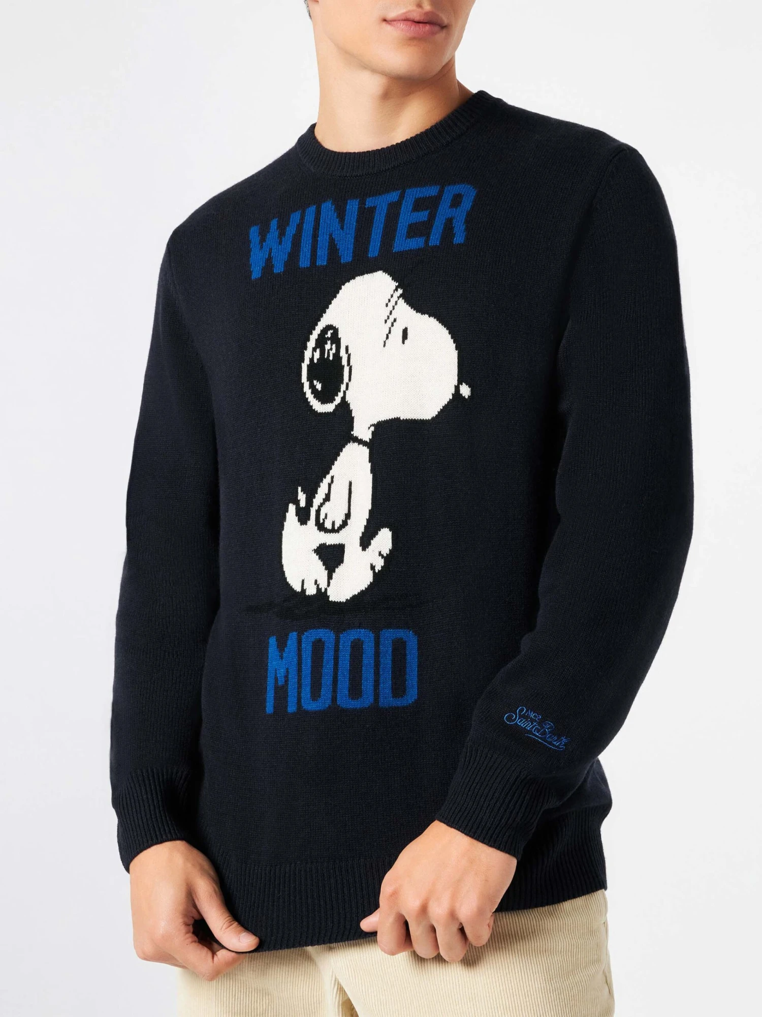 Man Blue Sweater Winter Mood Snoopy Print| SNOOPY - PEANUTS™ SPECIAL EDITION 3 Man Blue Sweater Winter Mood Snoopy Print| SNOOPY - PEANUTS™ SPECIAL EDITION
