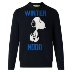 Man Blue Sweater Winter Mood Snoopy Print| SNOOPY - PEANUTS™ SPECIAL EDITION 9 Man Blue Sweater Winter Mood Snoopy Print| SNOOPY - PEANUTS™ SPECIAL EDITION -MC2 Saint Barth Shop man sweater black peanuts 4