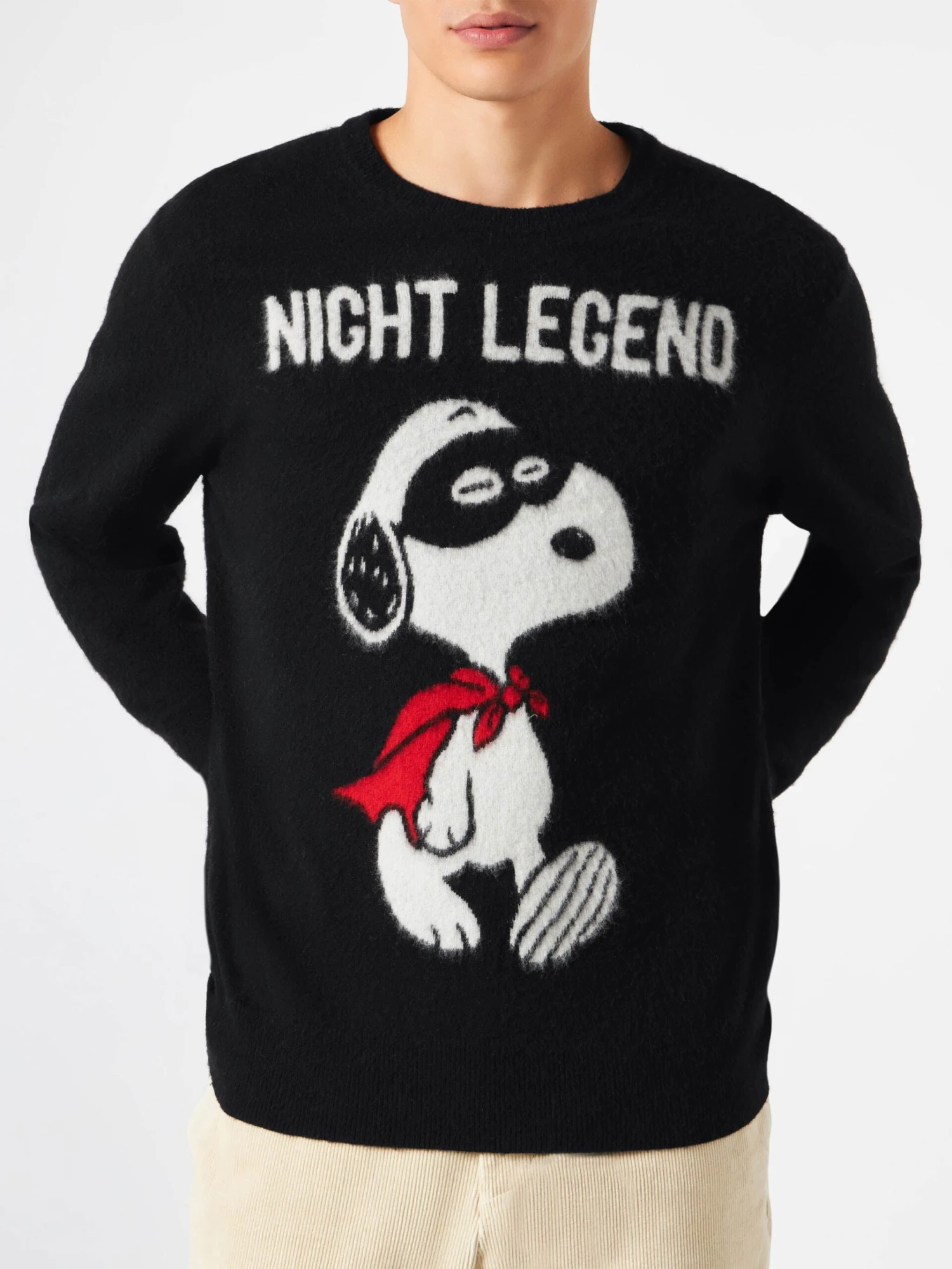 Man Soft Sweater With Snoopy Night Legend Print | SNOOPY - PEANUTS™ SPECIAL EDITION 3 Man Soft Sweater With Snoopy Night Legend Print | SNOOPY - PEANUTS™ SPECIAL EDITION