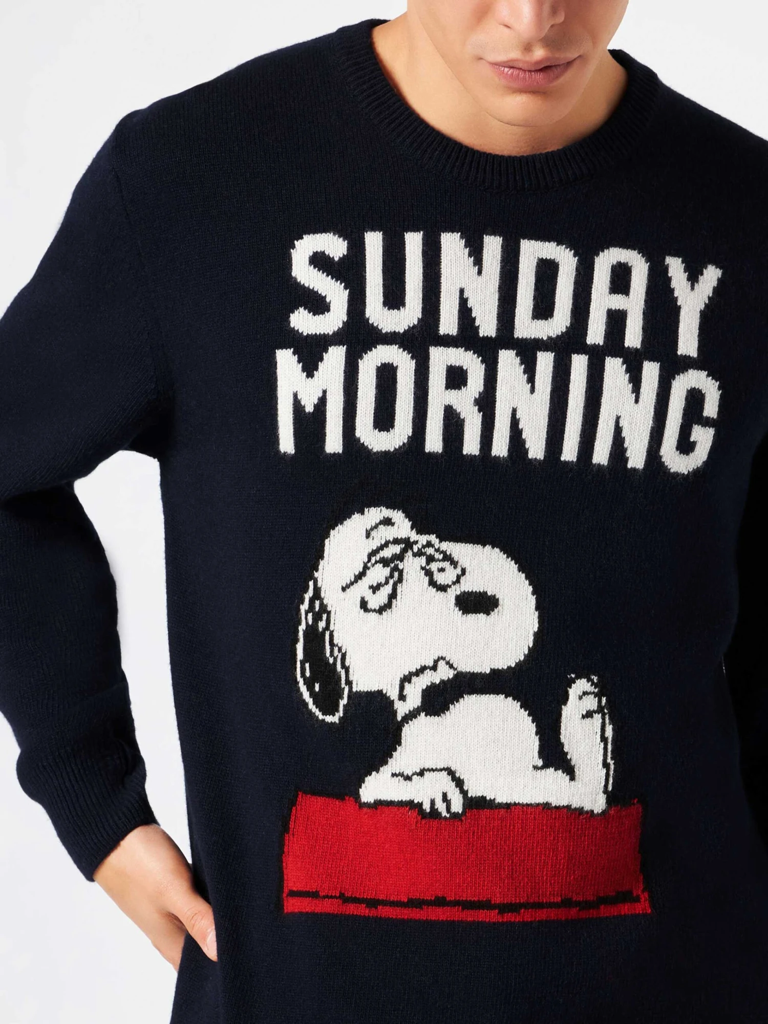 Man Sweater With Snoopy Sunday Morning Print | SNOOPY - PEANUTS™ SPECIAL EDITION 4 Man Sweater With Snoopy Sunday Morning Print | SNOOPY - PEANUTS™ SPECIAL EDITION - Image 2
