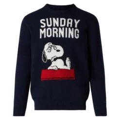 Man Sweater With Snoopy Sunday Morning Print | SNOOPY - PEANUTS™ SPECIAL EDITION 9 Man Sweater With Snoopy Sunday Morning Print | SNOOPY - PEANUTS™ SPECIAL EDITION -MC2 Saint Barth Shop man sweater embroidery peanuts 4