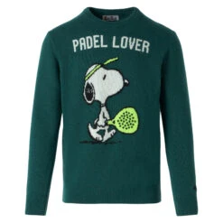 MC2 Saint Barth Man Green Sweater With Snoopy Print | SNOOPY - PEANUTS™ SPECIAL EDITION -MC2 Saint Barth Shop man sweater padel snoopy 4