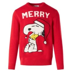 MC2 Saint Barth Man Red Sweater With Snoopy Print | SNOOPY - PEANUTS™ SPECIAL EDITION -MC2 Saint Barth Shop man sweater snoopy christmas 4