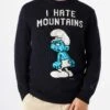 Man Blue Navy Sweater "I Hate Mountains Smurf" Print | ©PEYO SPECIAL EDITION 2 Man Blue Navy Sweater "I Hate Mountains Smurf" Print | ©PEYO SPECIAL EDITION -MC2 Saint Barth Shop man sweater thesmurfs black 1