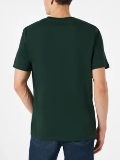 MC2 Saint Barth Man Forest Green T-shirt With Car Print | Fiat 500 Special Edition -MC2 Saint Barth Shop man tshirt print lettering 2