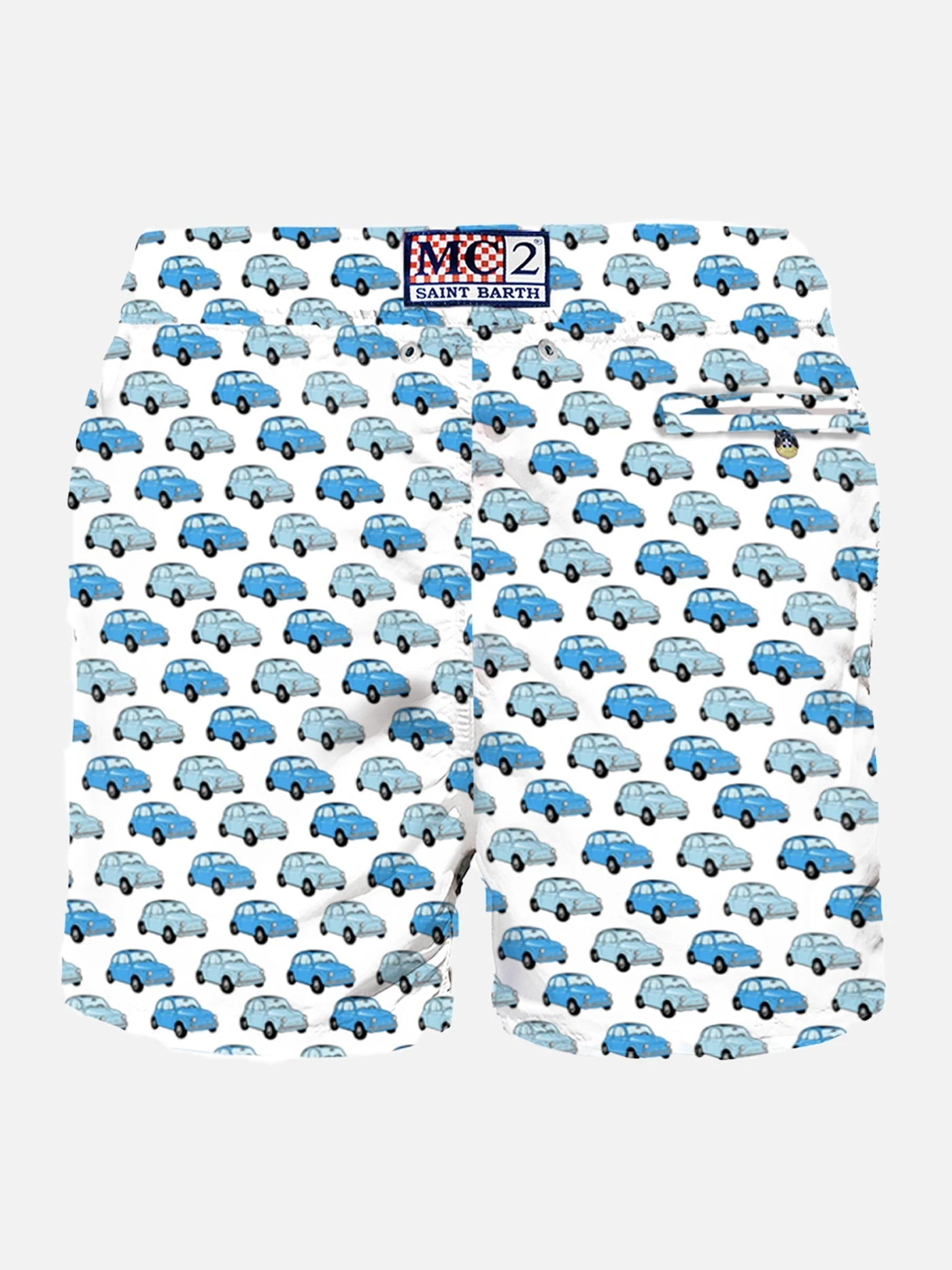 MC2 Saint Barth Man Light Fabric Swim Shorts With Fiat 500 Car Print | FIAT© 500 Special Edition 4 MC2 Saint Barth Man Light Fabric Swim Shorts With Fiat 500 Car Print | FIAT© 500 Special Edition - Image 2