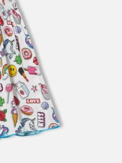 Cotton Dress Lola With Magic Pop Print -MC2 Saint Barth Shop music dress girl cotton 3copia